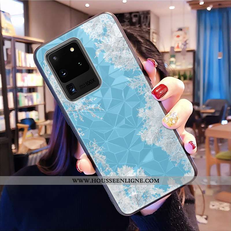 Housse Samsung Galaxy S20 Ultra Modèle Fleurie Téléphone Portable Étoile Coque Petit Losange Frais B