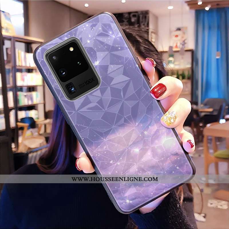 Housse Samsung Galaxy S20 Ultra Modèle Fleurie Téléphone Portable Étoile Coque Petit Losange Frais B
