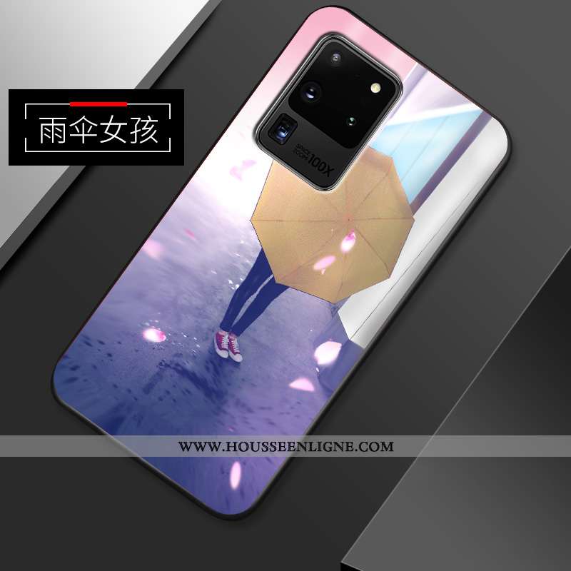 Housse Samsung Galaxy S20 Ultra Personnalité Créatif Incassable Fluide Doux Coque Étui Tendance Bleu