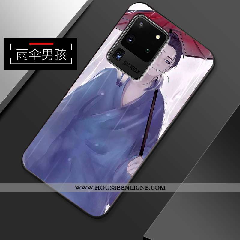 Housse Samsung Galaxy S20 Ultra Personnalité Créatif Incassable Fluide Doux Coque Étui Tendance Bleu