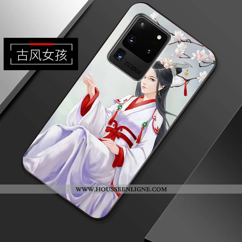 Housse Samsung Galaxy S20 Ultra Personnalité Créatif Incassable Fluide Doux Coque Étui Tendance Bleu