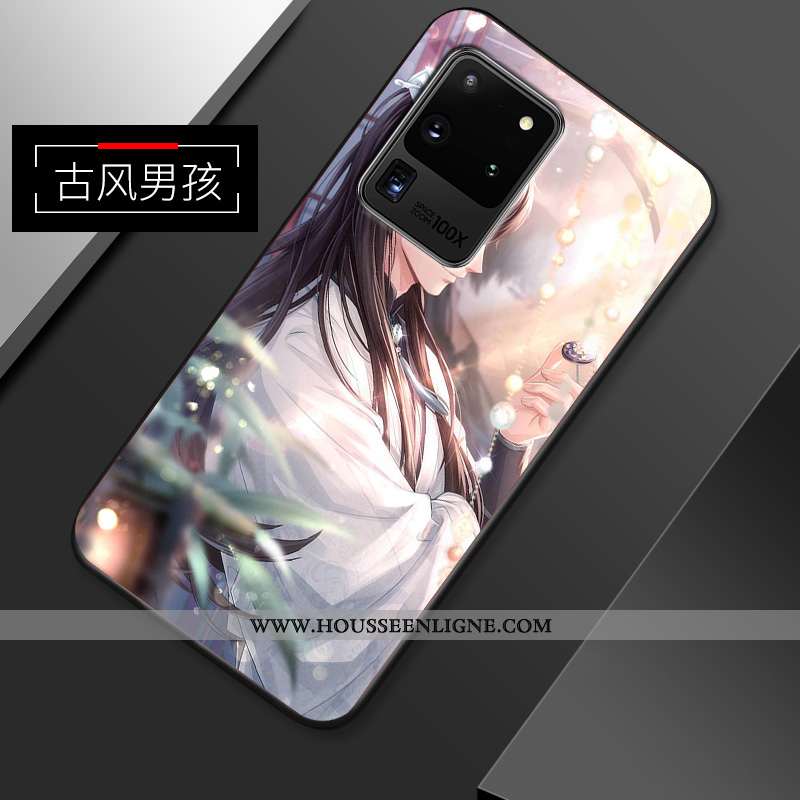Housse Samsung Galaxy S20 Ultra Personnalité Créatif Incassable Fluide Doux Coque Étui Tendance Bleu