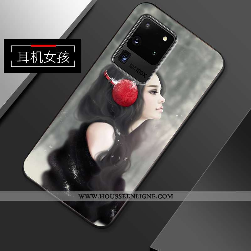 Housse Samsung Galaxy S20 Ultra Personnalité Créatif Incassable Fluide Doux Coque Étui Tendance Bleu