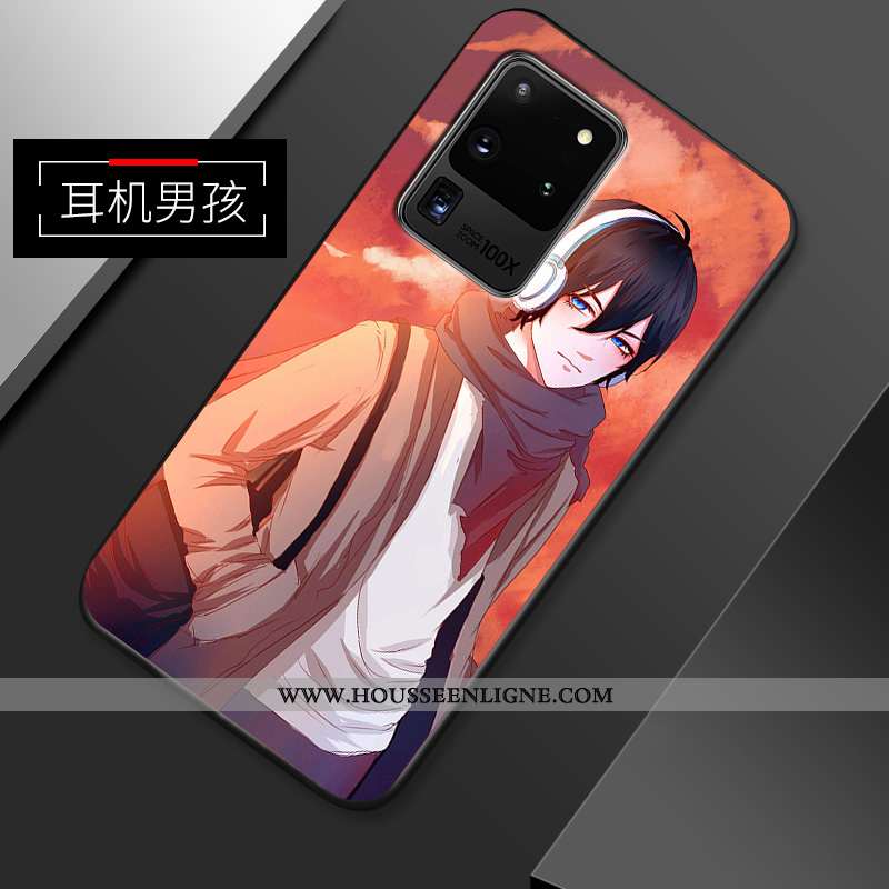 Housse Samsung Galaxy S20 Ultra Personnalité Créatif Incassable Fluide Doux Coque Étui Tendance Bleu