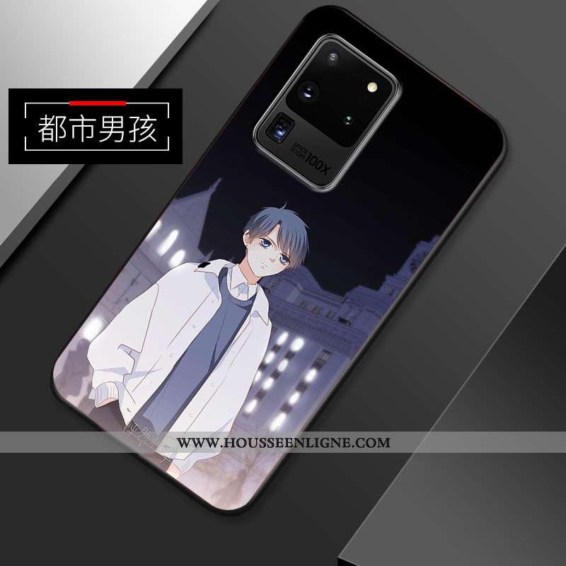 Housse Samsung Galaxy S20 Ultra Personnalité Créatif Incassable Fluide Doux Coque Étui Tendance Bleu