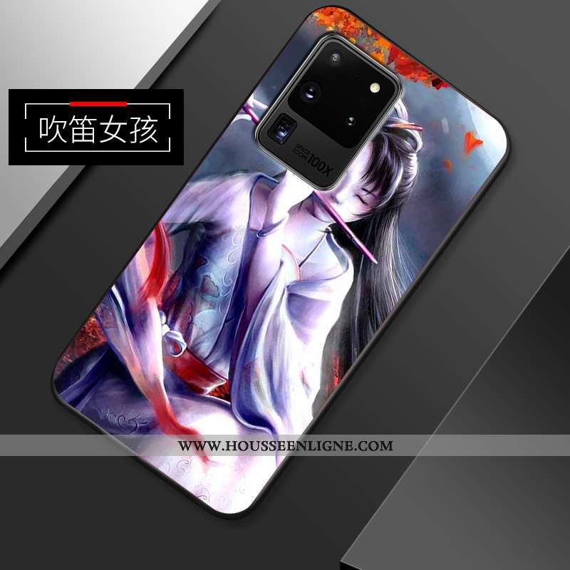 Housse Samsung Galaxy S20 Ultra Personnalité Créatif Incassable Fluide Doux Coque Étui Tendance Bleu