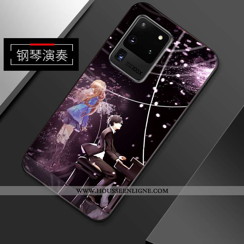 Housse Samsung Galaxy S20 Ultra Personnalité Créatif Incassable Fluide Doux Coque Étui Tendance Bleu