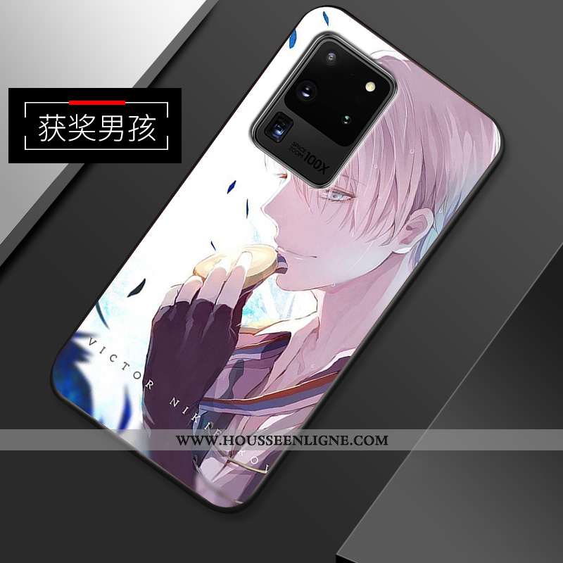 Housse Samsung Galaxy S20 Ultra Personnalité Créatif Incassable Fluide Doux Coque Étui Tendance Bleu