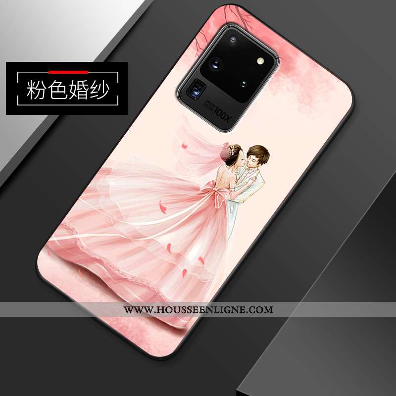 Housse Samsung Galaxy S20 Ultra Personnalité Créatif Incassable Fluide Doux Coque Étui Tendance Bleu