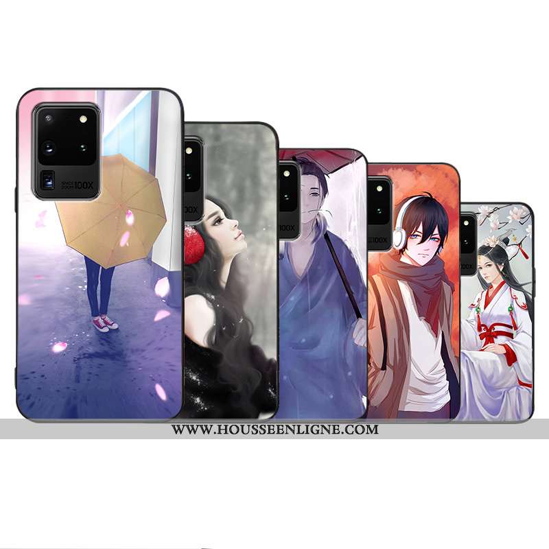 Housse Samsung Galaxy S20 Ultra Personnalité Créatif Incassable Fluide Doux Coque Étui Tendance Bleu