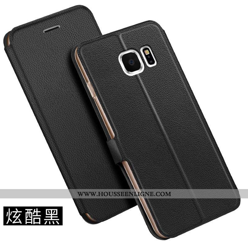Housse Samsung Galaxy S6 Cuir Étoile Coque Bleu Téléphone Portable Business