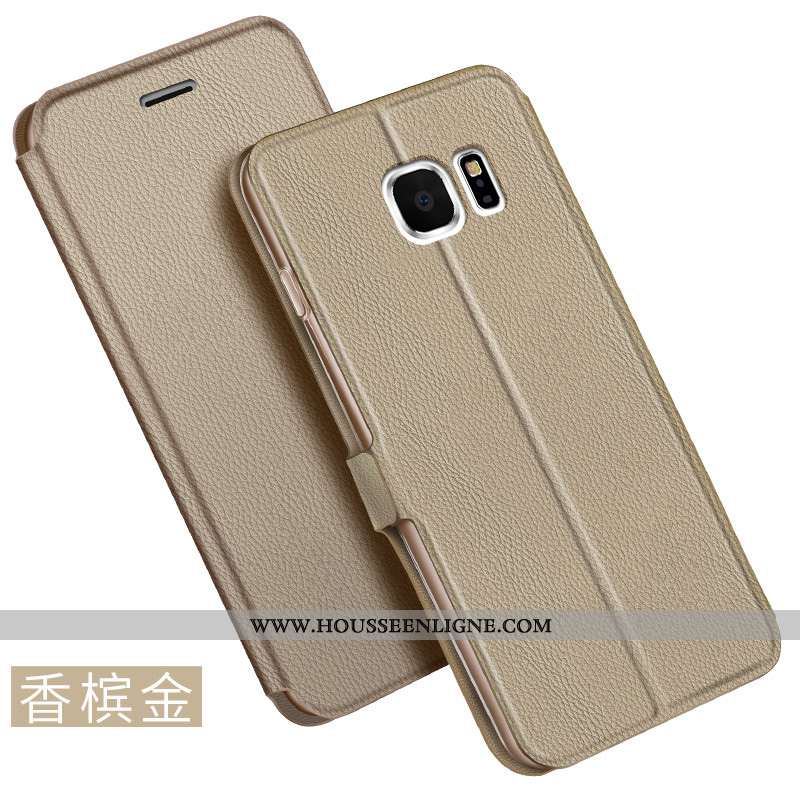 Housse Samsung Galaxy S6 Cuir Étoile Coque Bleu Téléphone Portable Business