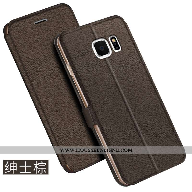 Housse Samsung Galaxy S6 Cuir Étoile Coque Bleu Téléphone Portable Business