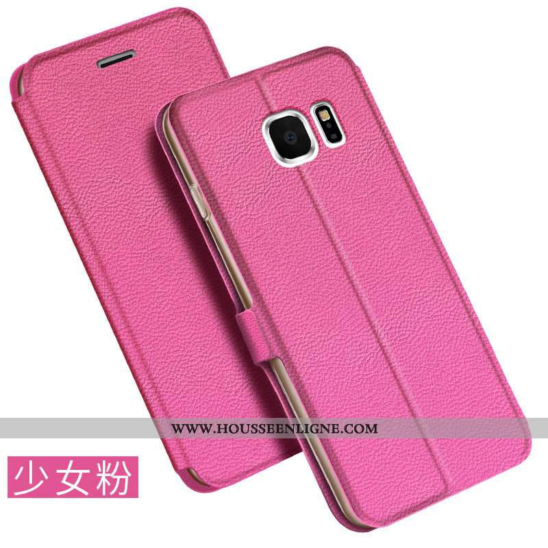 Housse Samsung Galaxy S6 Cuir Étoile Coque Bleu Téléphone Portable Business