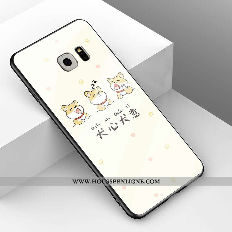 Housse Samsung Galaxy S6 Dessin Animé Tendance Étoile Net Rouge Étui Simple Fluide Doux Jaune
