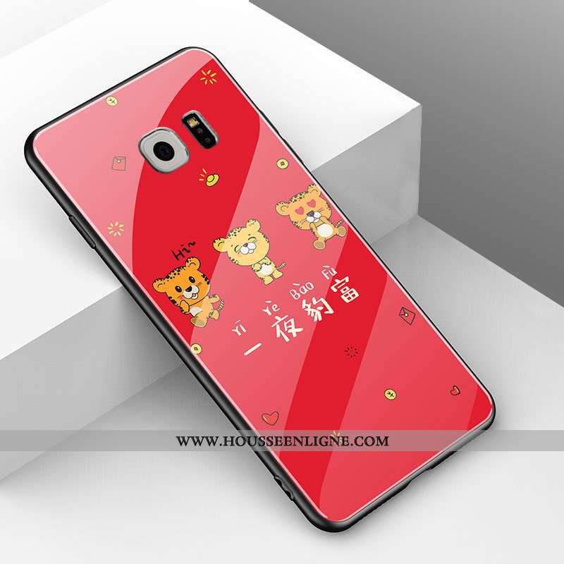 Housse Samsung Galaxy S6 Dessin Animé Tendance Étoile Net Rouge Étui Simple Fluide Doux Jaune