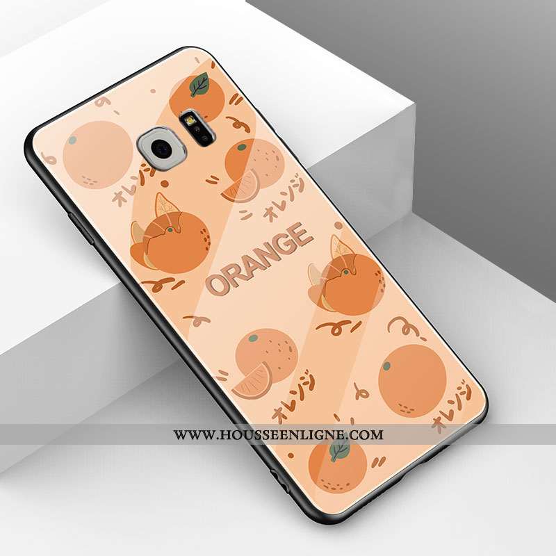 Housse Samsung Galaxy S6 Dessin Animé Tendance Étoile Net Rouge Étui Simple Fluide Doux Jaune