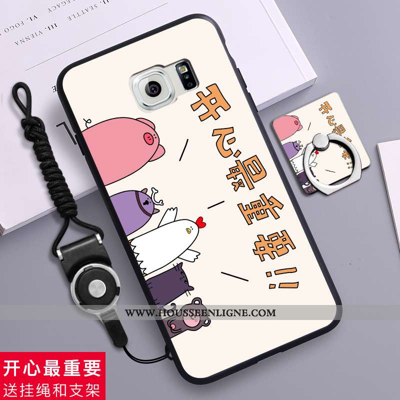 Housse Samsung Galaxy S6 Délavé En Daim Créatif Téléphone Portable Protection Étui Silicone Étoile B