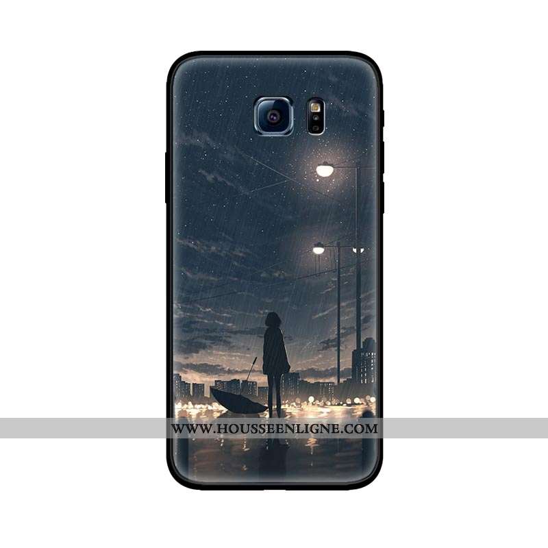 Housse Samsung Galaxy S6 Délavé En Daim Personnalité Étoile Tout Compris Incassable Violet Fluide Do