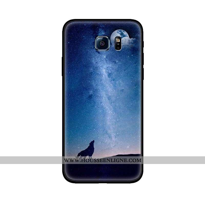 Housse Samsung Galaxy S6 Délavé En Daim Personnalité Étoile Tout Compris Incassable Violet Fluide Do