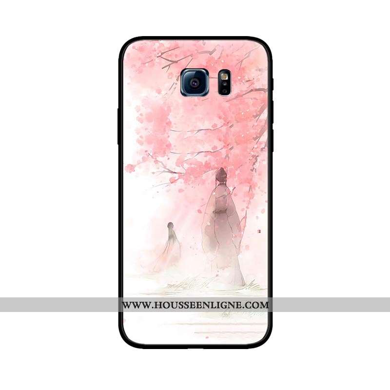 Housse Samsung Galaxy S6 Délavé En Daim Personnalité Étoile Tout Compris Incassable Violet Fluide Do