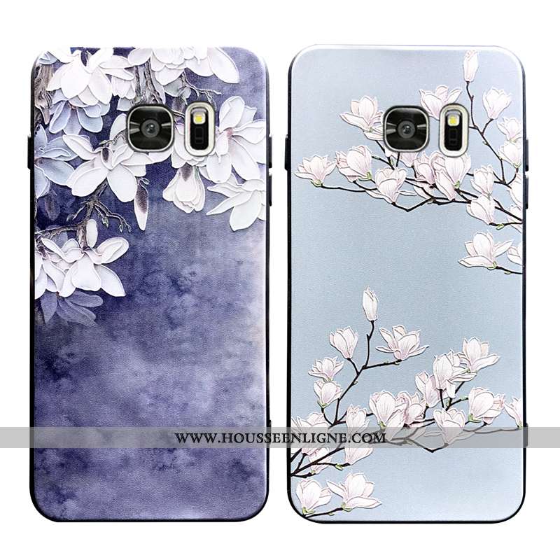 Housse Samsung Galaxy S6 Edge Fluide Doux Silicone Étoile Étui Tout Compris Bleu Net Rouge