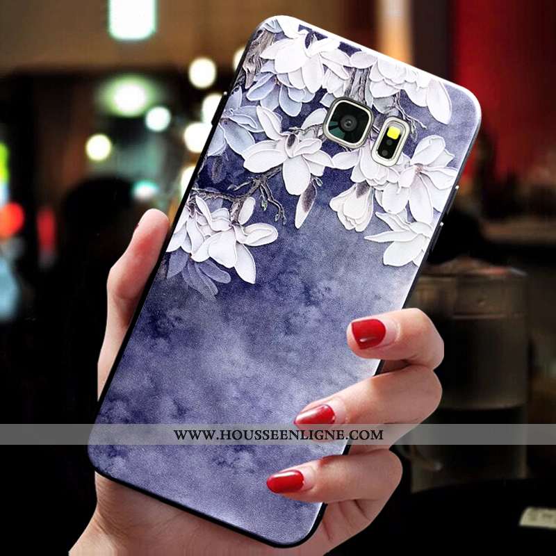 Housse Samsung Galaxy S6 Edge Fluide Doux Silicone Étoile Étui Tout Compris Bleu Net Rouge