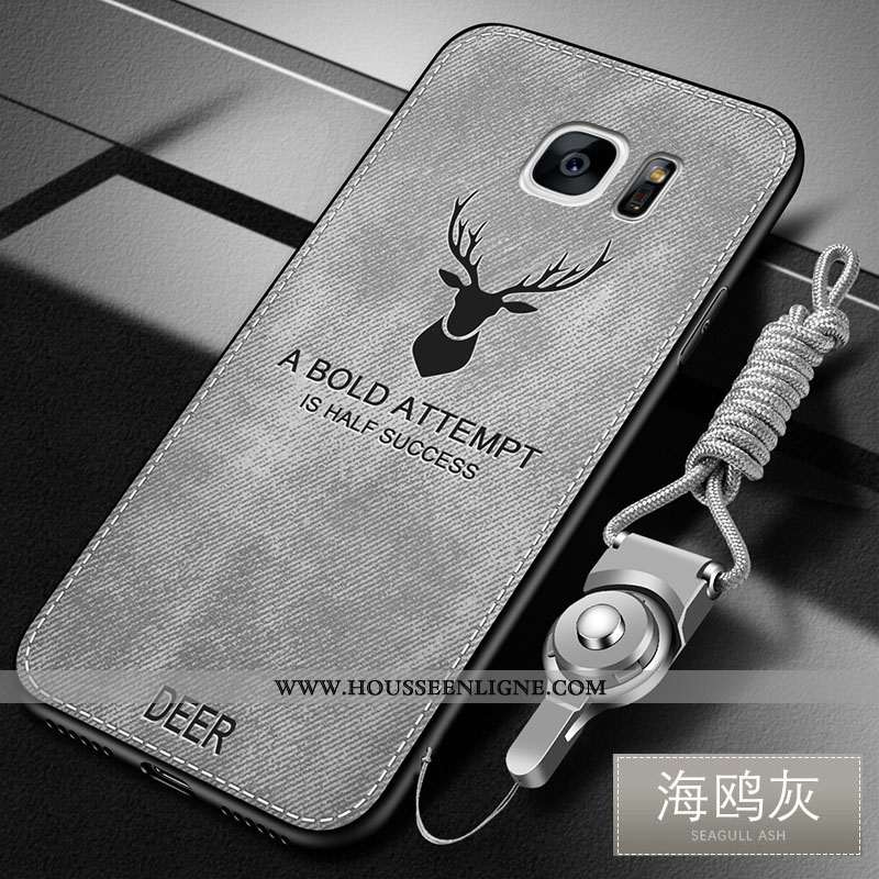 Housse Samsung Galaxy S6 Edge Protection Tendance Étui Coque Gris Étoile Fluide Doux