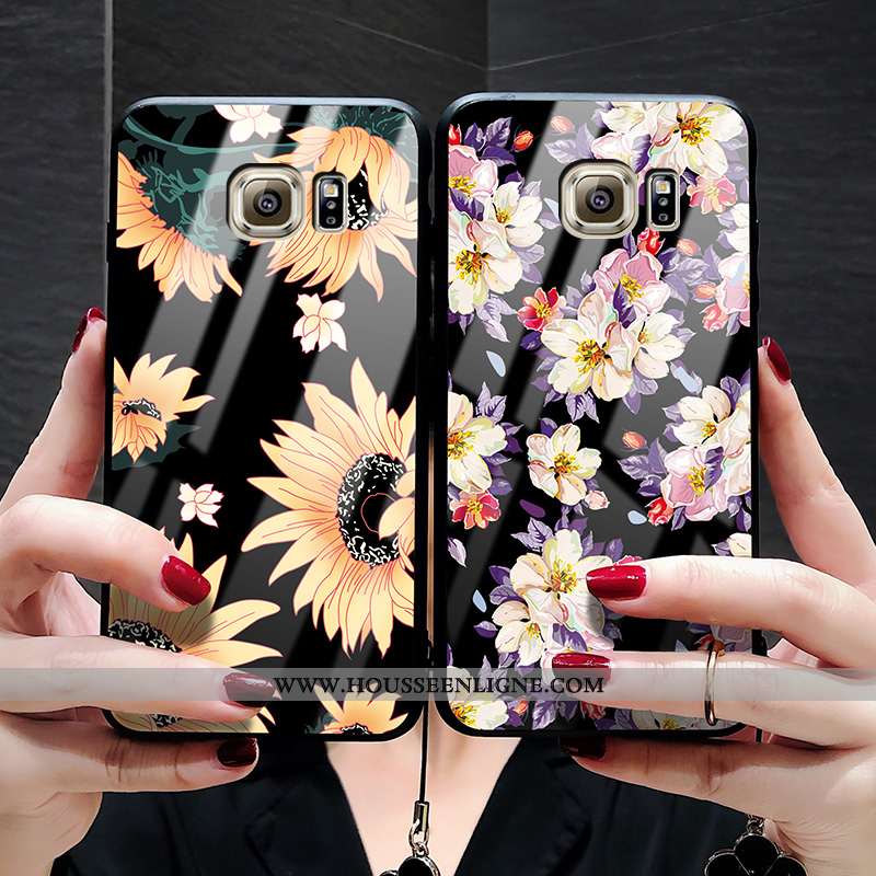 Housse Samsung Galaxy S6 Edge Protection Verre Incassable Étoile Étui Tournesol Téléphone Portable N