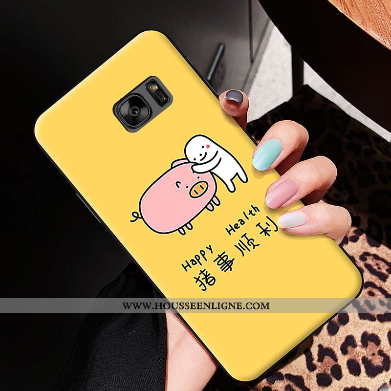 Housse Samsung Galaxy S6 Edge Silicone Dessin Animé Fluide Doux Étui Étoile Amoureux Coque Blanche
