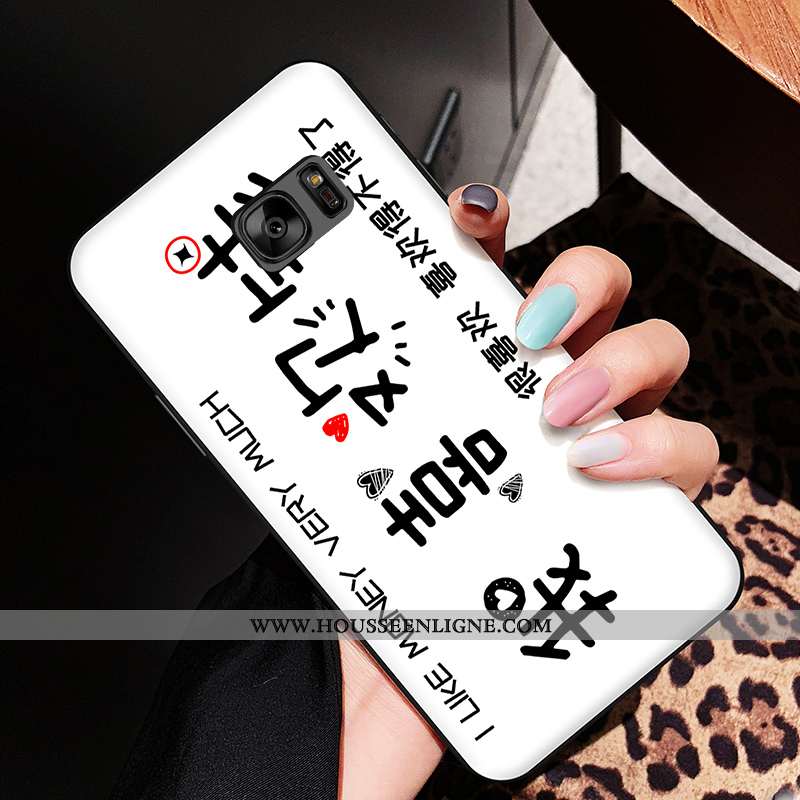 Housse Samsung Galaxy S6 Edge Silicone Dessin Animé Fluide Doux Étui Étoile Amoureux Coque Blanche