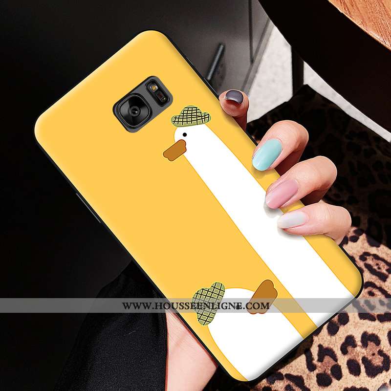 Housse Samsung Galaxy S6 Edge Silicone Dessin Animé Fluide Doux Étui Étoile Amoureux Coque Blanche