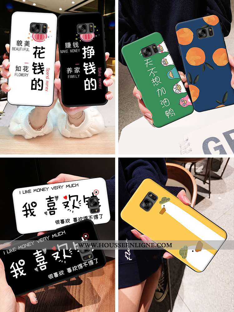 Housse Samsung Galaxy S6 Edge Silicone Dessin Animé Fluide Doux Étui Étoile Amoureux Coque Blanche