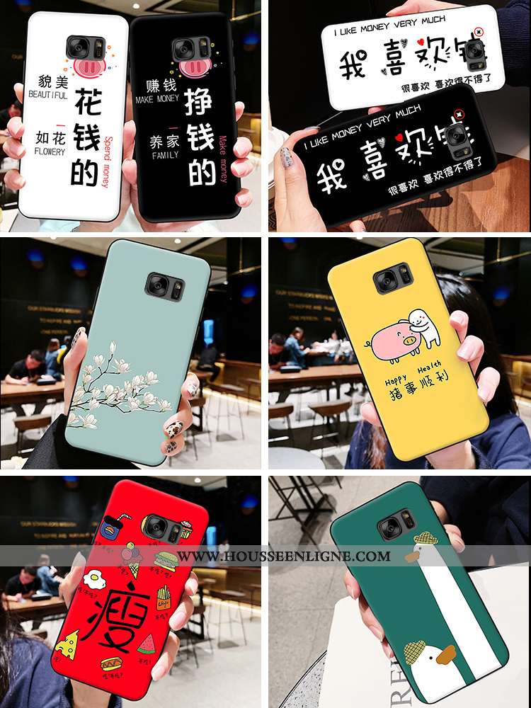 Housse Samsung Galaxy S6 Edge Silicone Dessin Animé Fluide Doux Étui Étoile Amoureux Coque Blanche