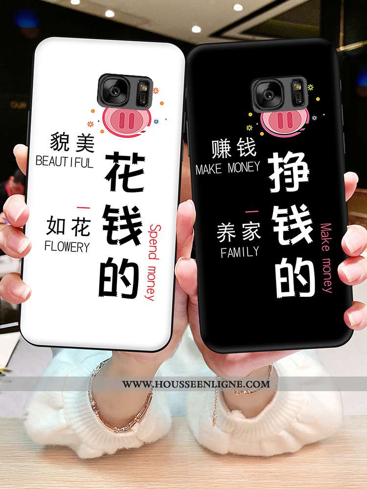 Housse Samsung Galaxy S6 Edge Silicone Dessin Animé Fluide Doux Étui Étoile Amoureux Coque Blanche