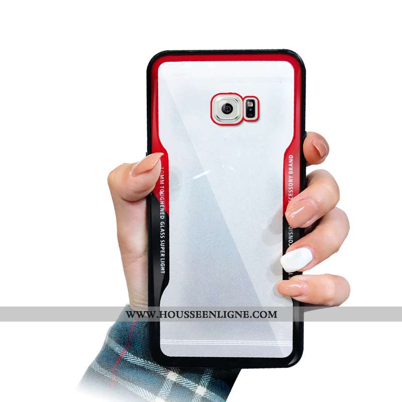 Housse Samsung Galaxy S6 Mode Silicone Téléphone Portable Simple Rouge Coque Étoile