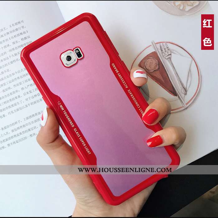 Housse Samsung Galaxy S6 Mode Silicone Téléphone Portable Simple Rouge Coque Étoile