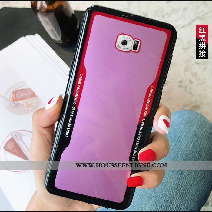 Housse Samsung Galaxy S6 Mode Silicone Téléphone Portable Simple Rouge Coque Étoile