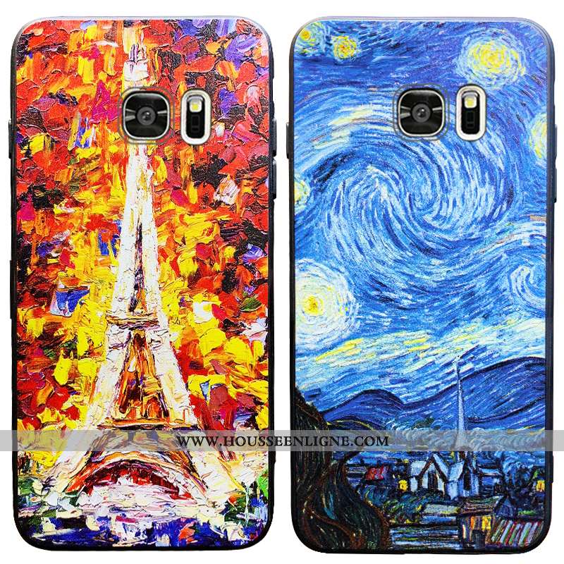 Housse Samsung Galaxy S6 Tendance Fluide Doux Amoureux Personnalité Tout Compris Coque Silicone Bleu
