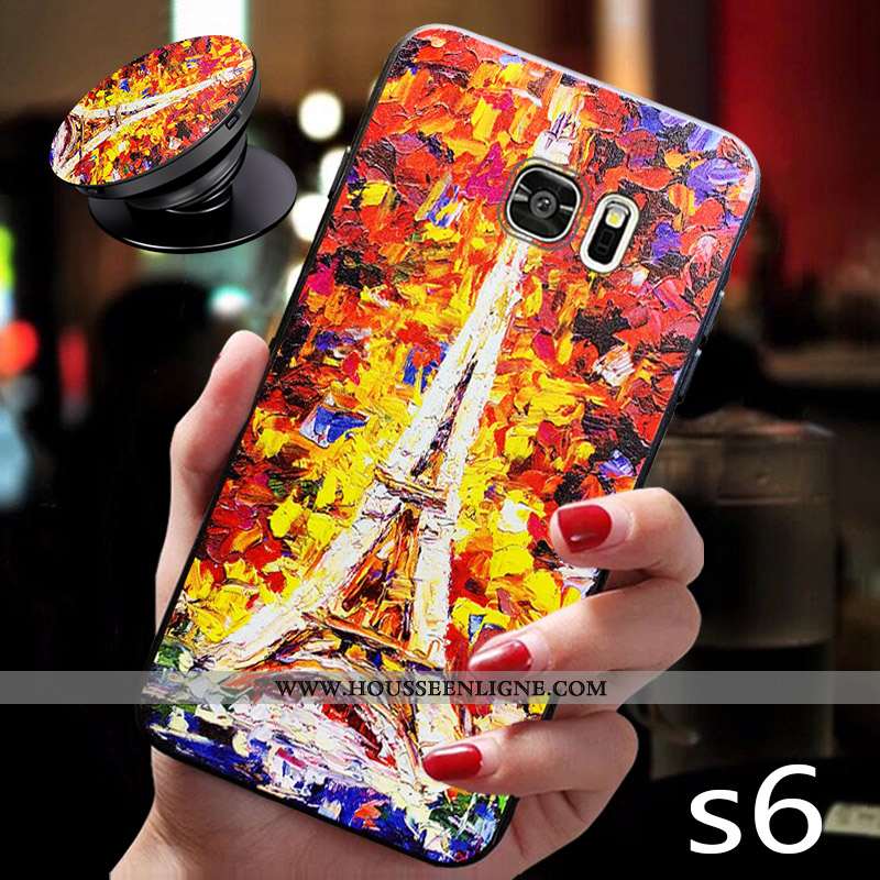 Housse Samsung Galaxy S6 Tendance Fluide Doux Amoureux Personnalité Tout Compris Coque Silicone Bleu