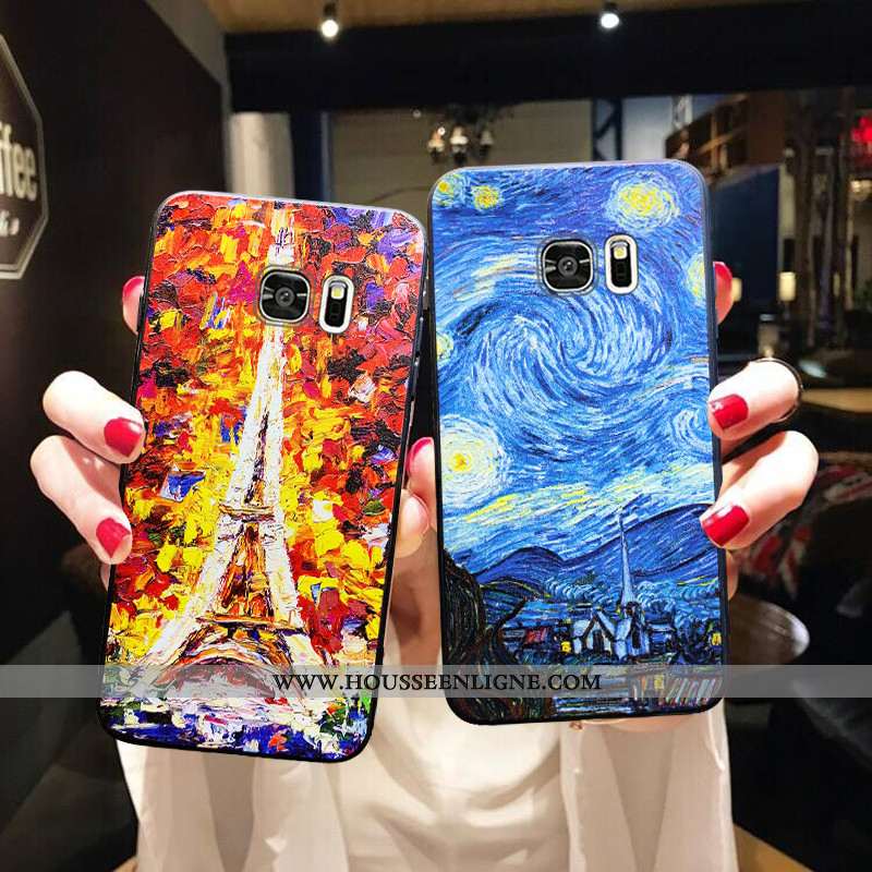 Housse Samsung Galaxy S6 Tendance Fluide Doux Amoureux Personnalité Tout Compris Coque Silicone Bleu