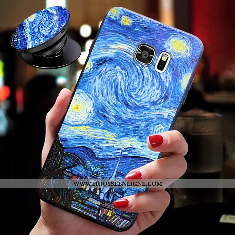 Housse Samsung Galaxy S6 Tendance Fluide Doux Amoureux Personnalité Tout Compris Coque Silicone Bleu