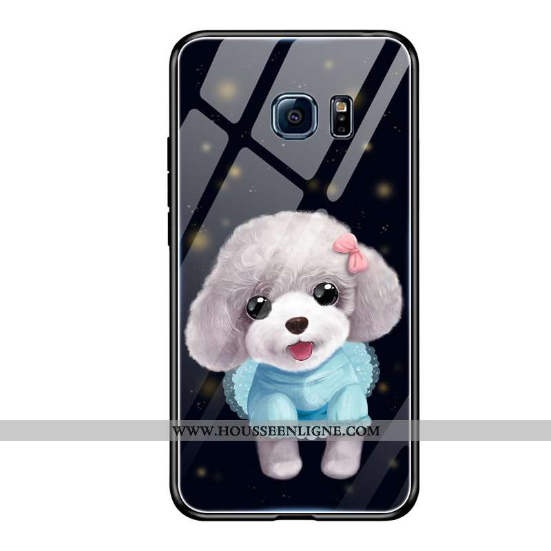 Housse Samsung Galaxy S6 Tendance Fluide Doux Étui Protection Étoile Tempérer Créatif Noir