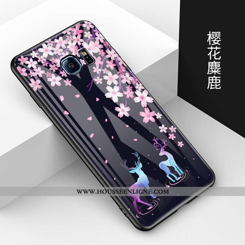 Housse Samsung Galaxy S6 Tendance Fluide Doux Étui Protection Étoile Tempérer Créatif Noir