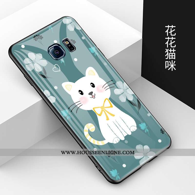 Housse Samsung Galaxy S6 Tendance Fluide Doux Étui Protection Étoile Tempérer Créatif Noir