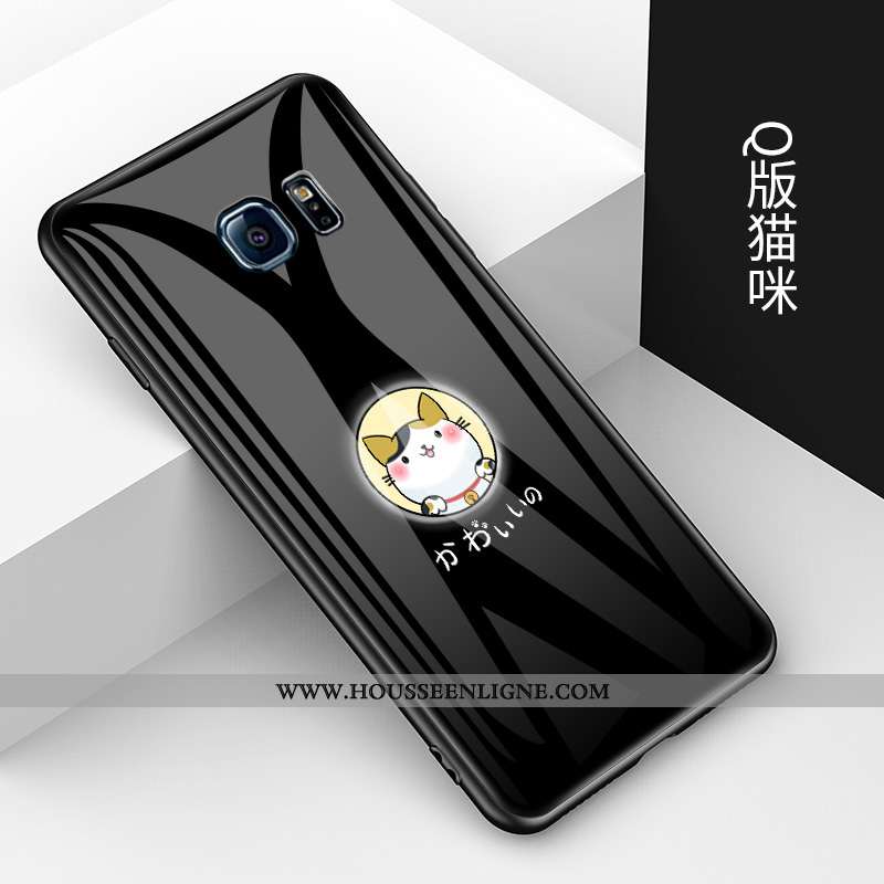 Housse Samsung Galaxy S6 Tendance Fluide Doux Étui Protection Étoile Tempérer Créatif Noir
