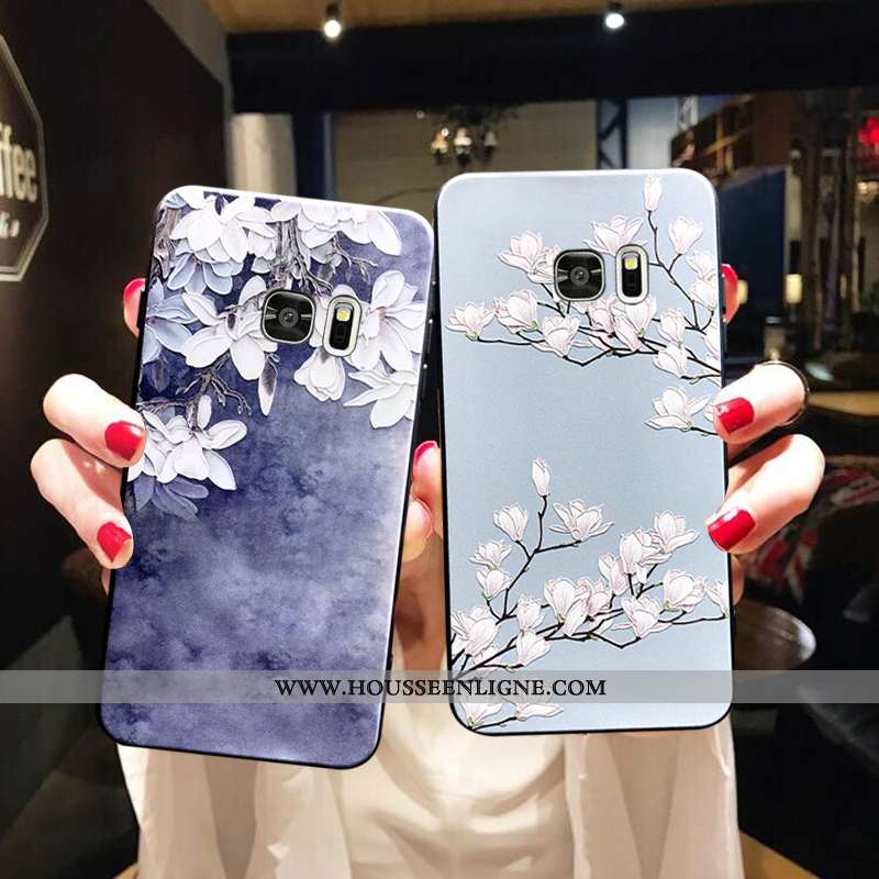 Housse Samsung Galaxy S7 Créatif Tendance Bleu Incassable Étui Net Rouge Tout Compris