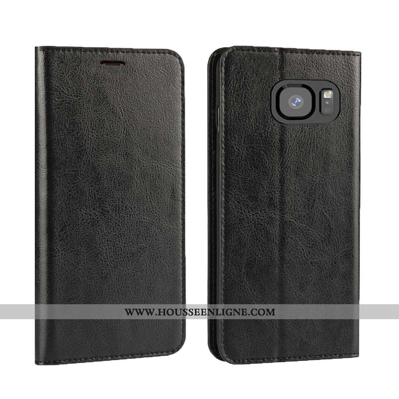 Housse Samsung Galaxy S7 Edge Cuir Véritable Cuir Bovins Qualité Tout Compris Clamshell Luxe Marron