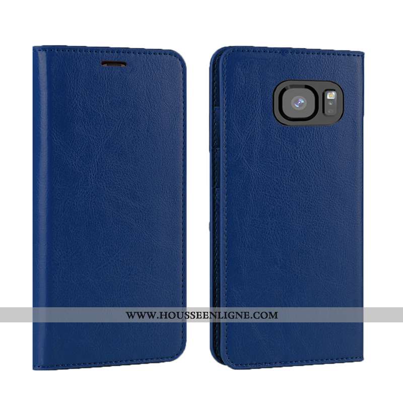 Housse Samsung Galaxy S7 Edge Cuir Véritable Cuir Bovins Qualité Tout Compris Clamshell Luxe Marron