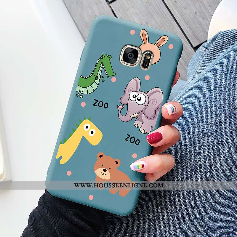 Housse Samsung Galaxy S7 Edge Silicone Mode Coque Luxe Protection Bleu Téléphone Portable